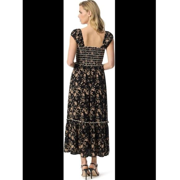 Jessica Simpson Clarice Cap Sleeve Smocked Tiered Floral Maxi Dress Sz Large NWT - Picture 2 of 8